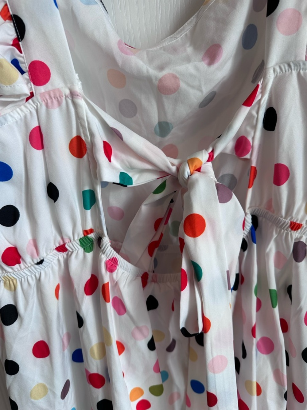 SHEIN White Mini Dress with Multicolor Polka Dots - Picture 3 of 7